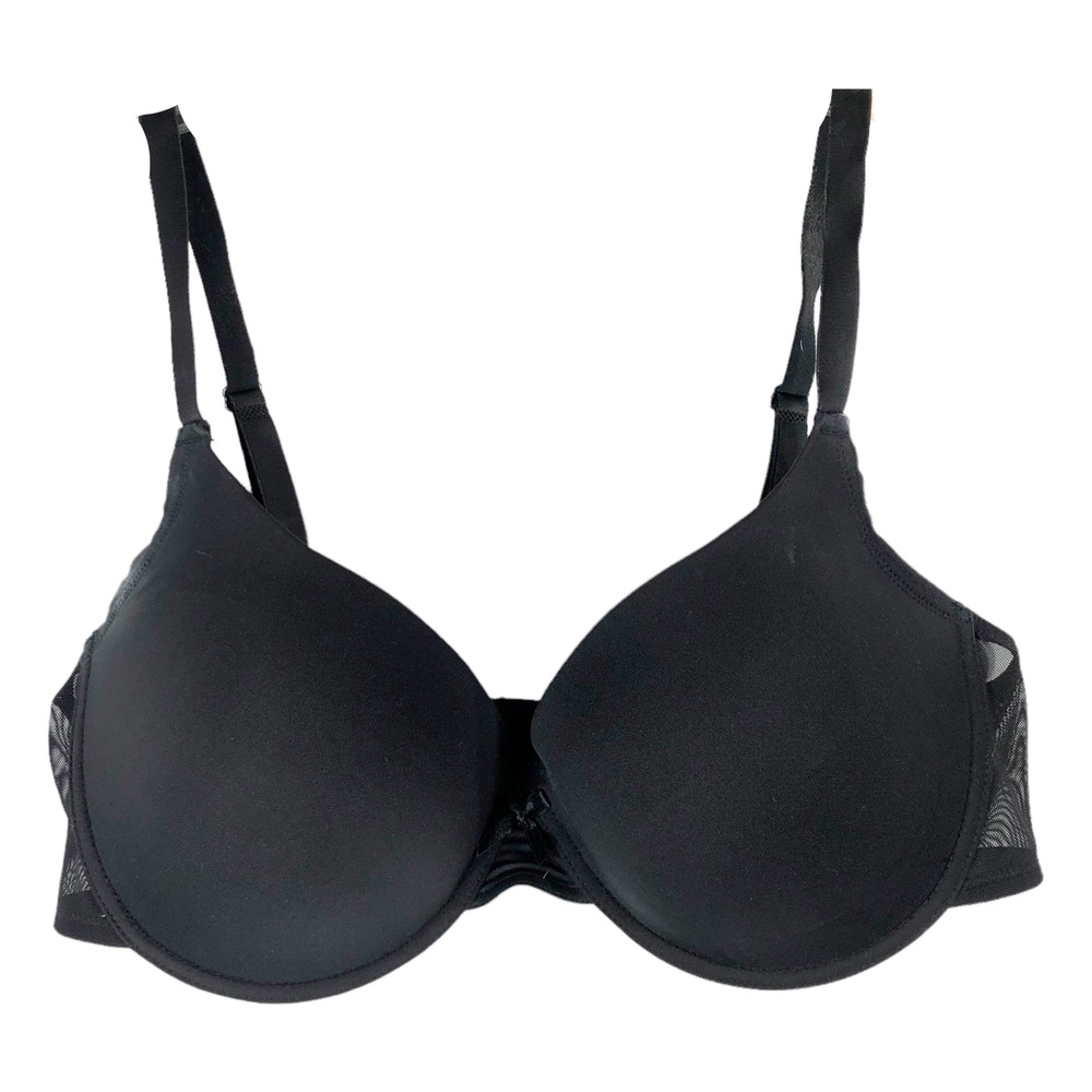 Adrienne Vittadini 42D Bra Black Underwire‎ Support Stretch Plus Unpadded 828